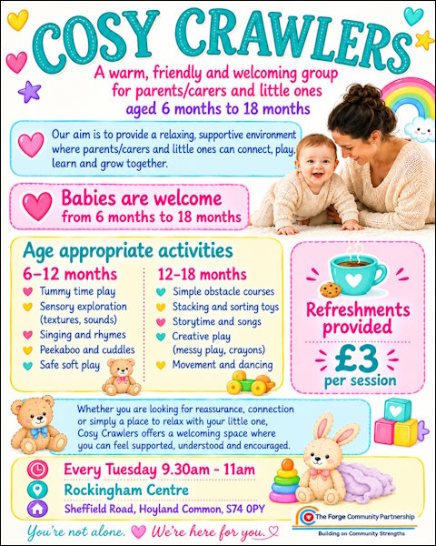 Cosy Crawlers - At the Rockingham Centre Tuesdays 9:30am-11:00am